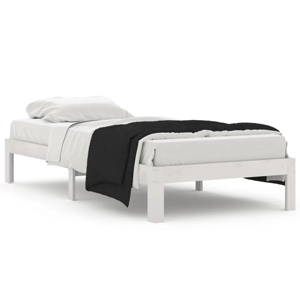 Estrutura de cama 90x200 cm pinho maciço branco