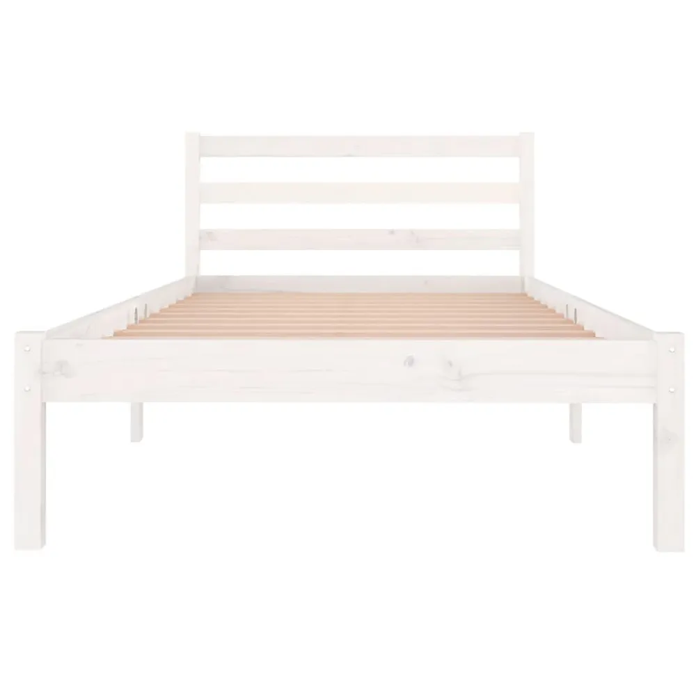 Estrutura de cama 90x200 cm pinho maciço branco