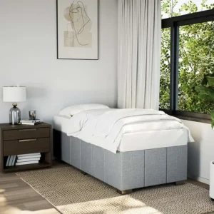 Estrutura de cama 90x200 cm tecido cinza-claro