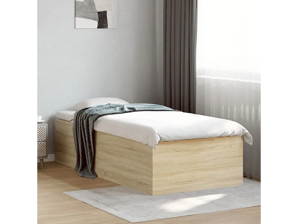 Estrutura de cama 90x200cm derivados de madeira carvalho sonoma