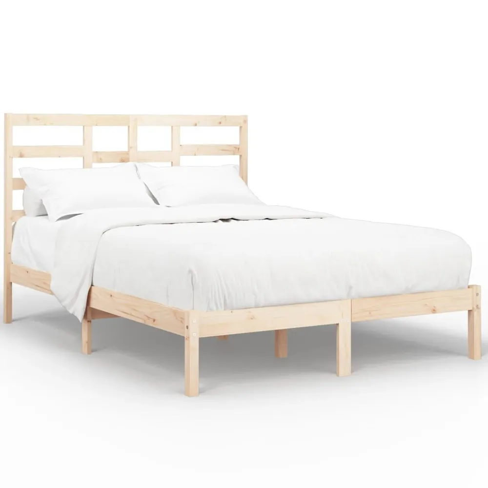 Estrutura de cama casal 135x190 cm madeira maciç