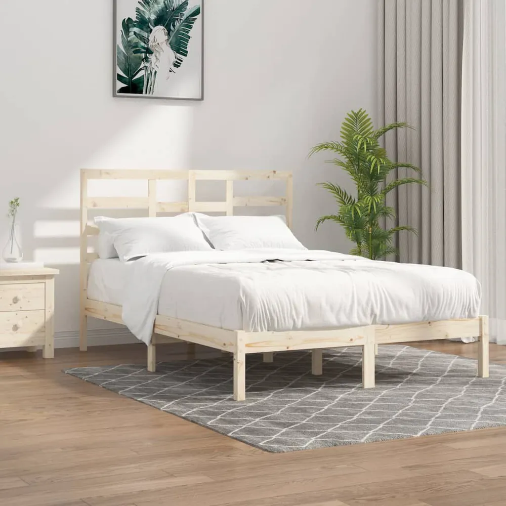 Estrutura de cama casal 135x190 cm madeira maciç