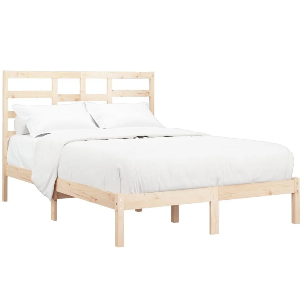 Estrutura de cama casal 135x190 cm madeira maciç