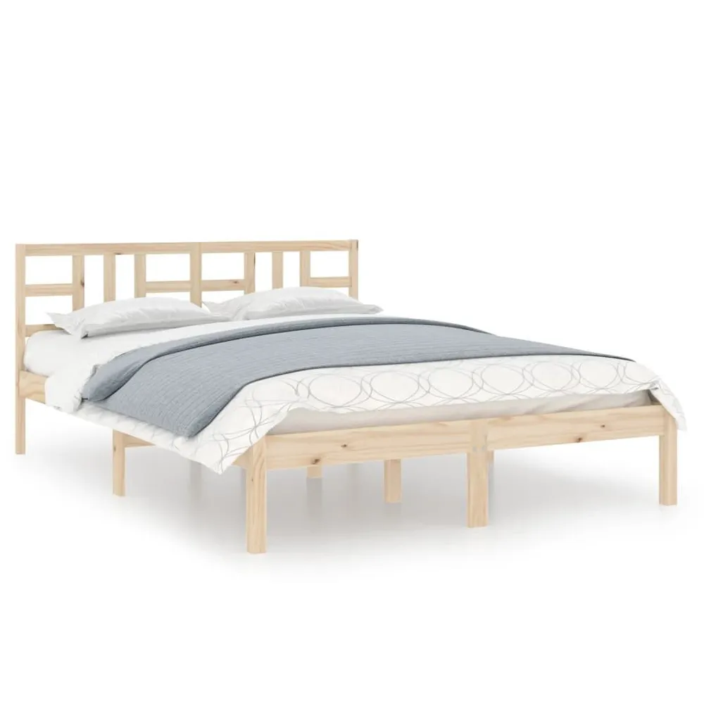 Estrutura de cama casal 135x190 cm madeira maciç
