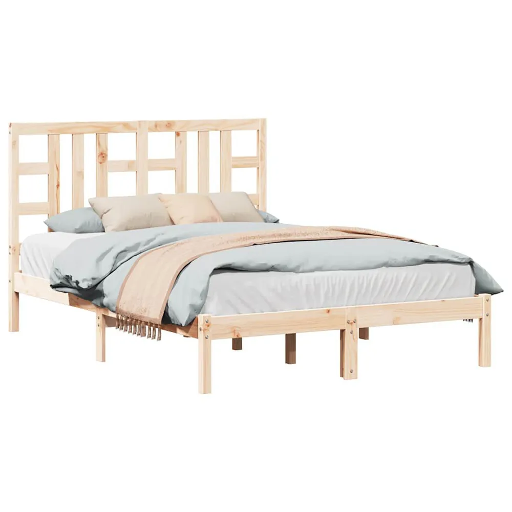 Estrutura de cama casal 135x190 cm madeira maciç