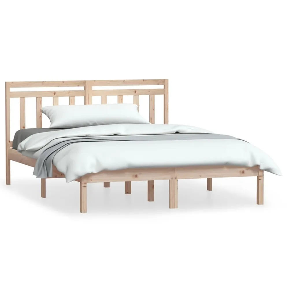 Estrutura de cama casal 135x190 cm madeira maciç