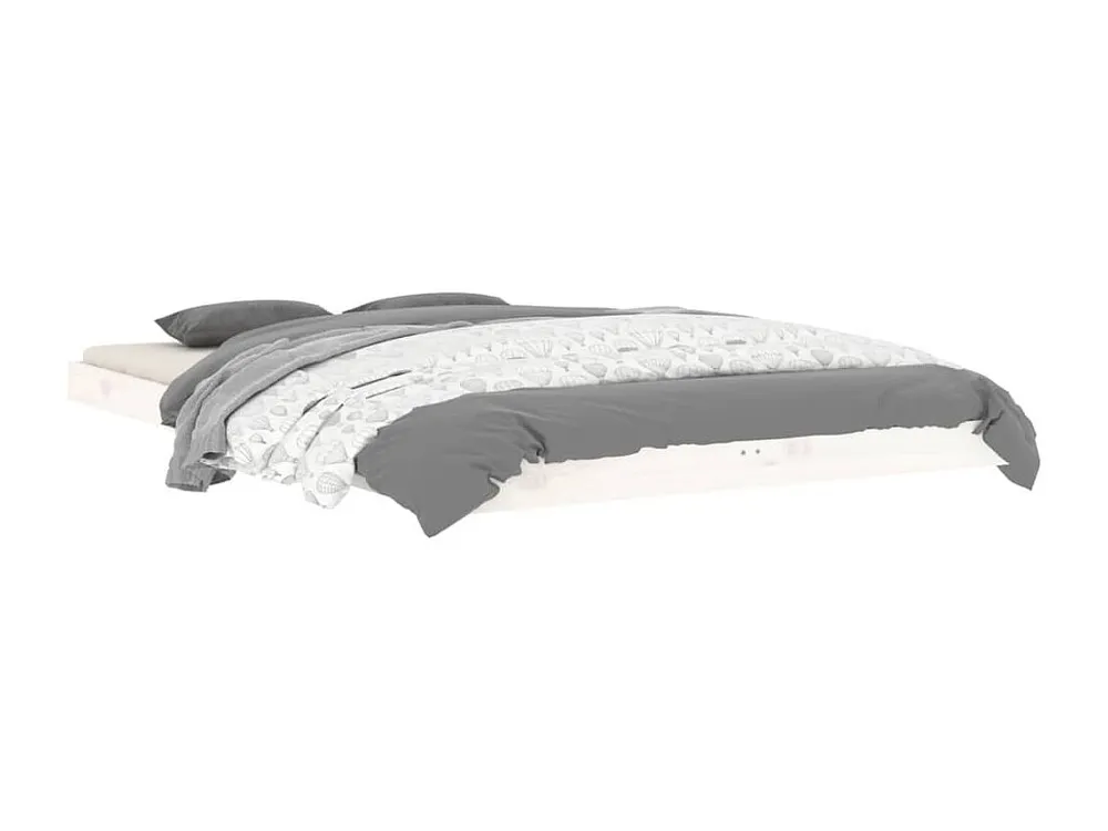 Estrutura cama de casal pequena 120x190 cm pinho maciço branco