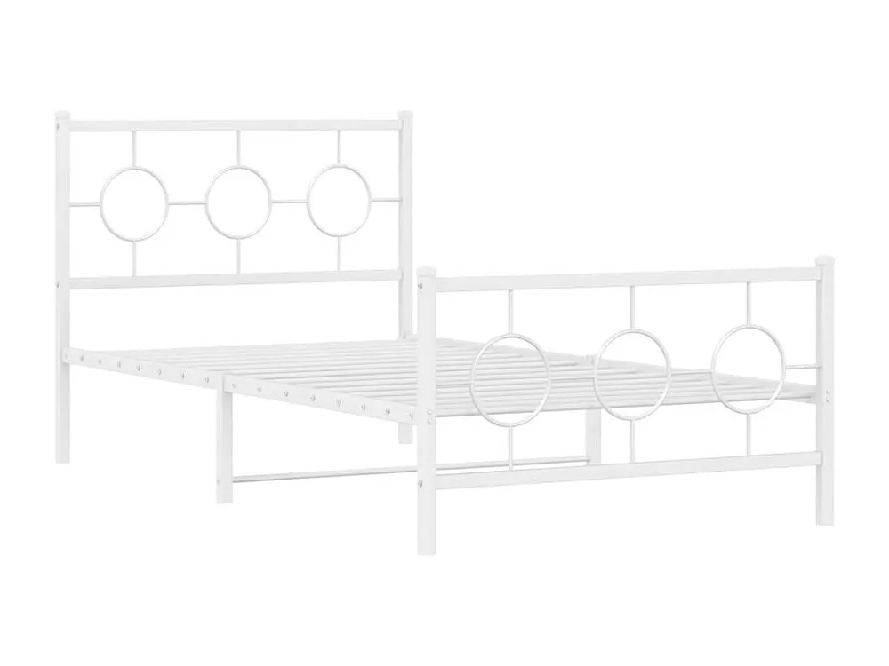 Estrutura de cama com cabeceira e pés 100x200 cm metálico branco