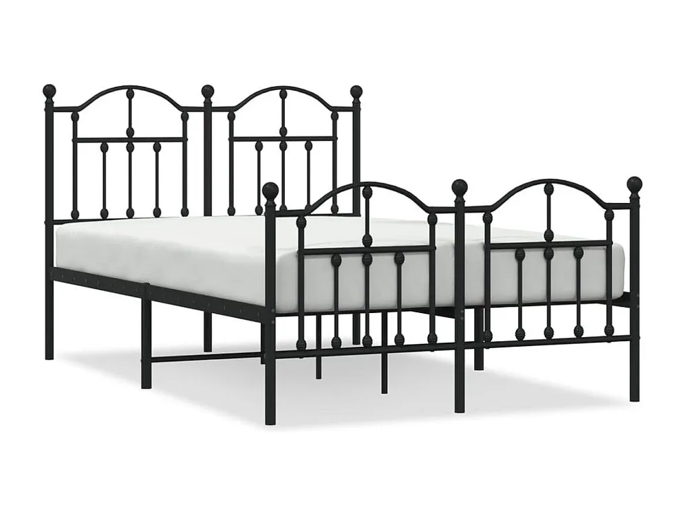 Estrutura de cama com cabeceira e pés 120x190 cm metálico preto