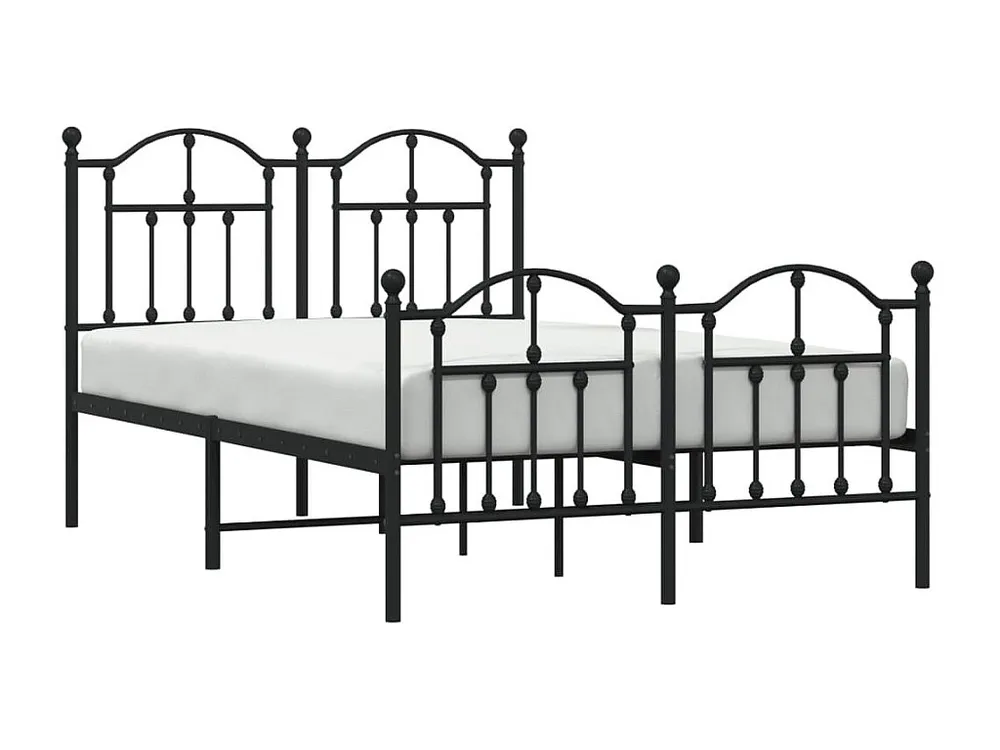 Estrutura de cama com cabeceira e pés 120x190 cm metálico preto
