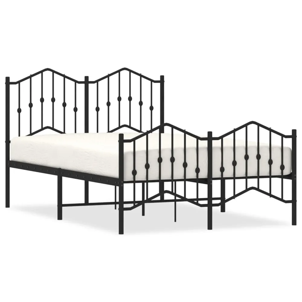 Estrutura de cama com cabeceira e pés 120x190 cm metálico preto