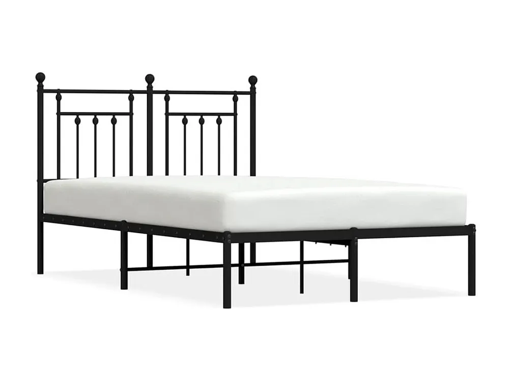 Estrutura de cama com cabeceira 120x190 cm metálico preto