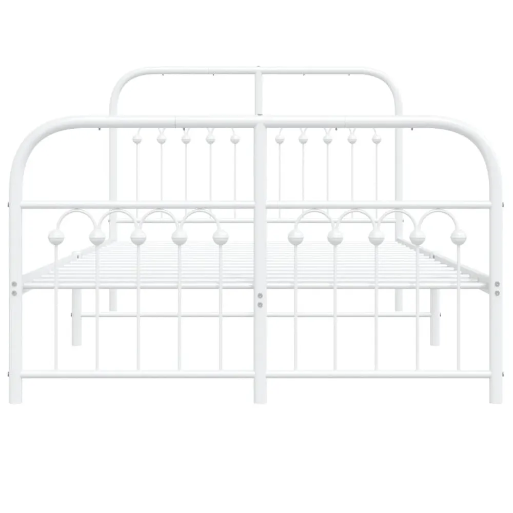 Estrutura de cama com cabeceira e pés 120x190 cm metálico branco