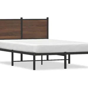 Estrutura cama com cabeceira 120x190cm metálico carvalho castanho
