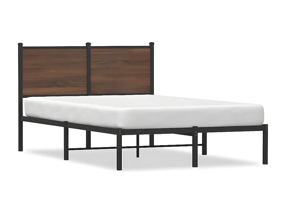 Estrutura cama com cabeceira 120x190cm metálico carvalho castanho