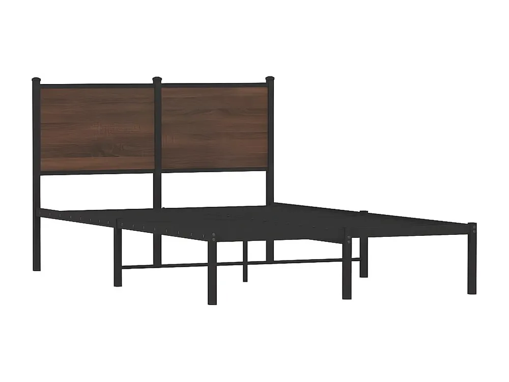 Estrutura cama com cabeceira 120x190cm metálico carvalho castanho