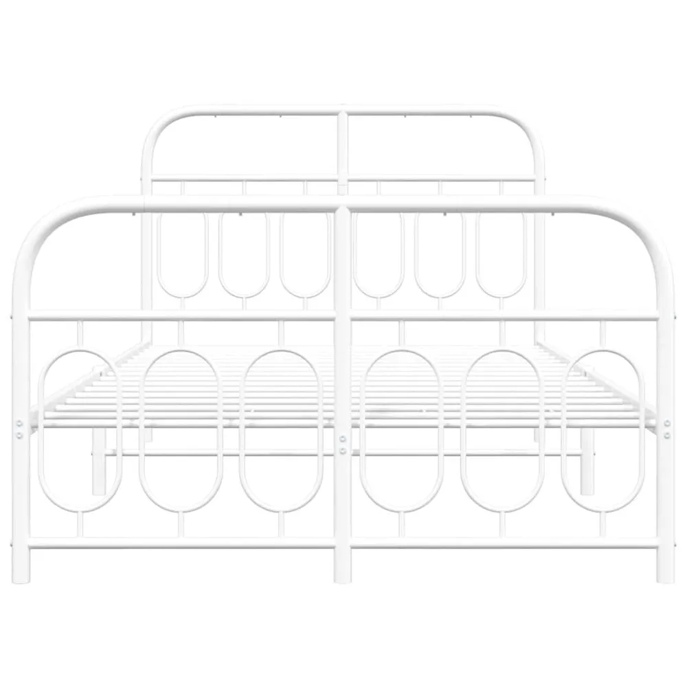 Estrutura de cama com cabeceira e pés 120x200 cm metálico branco