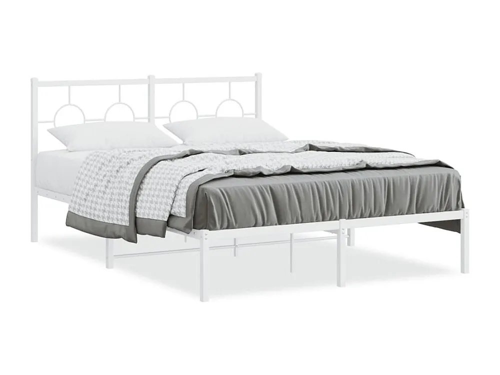 Estrutura de cama com cabeceira 135x190 cm metálico branco