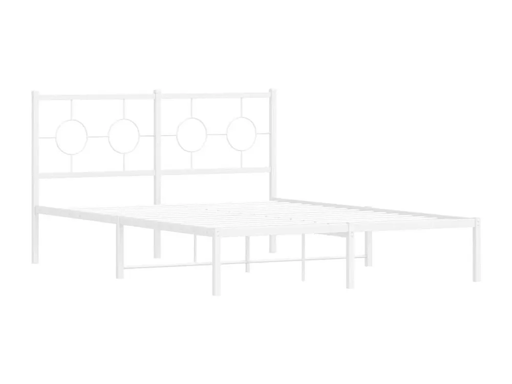 Estrutura de cama com cabeceira 135x190 cm metálico branco