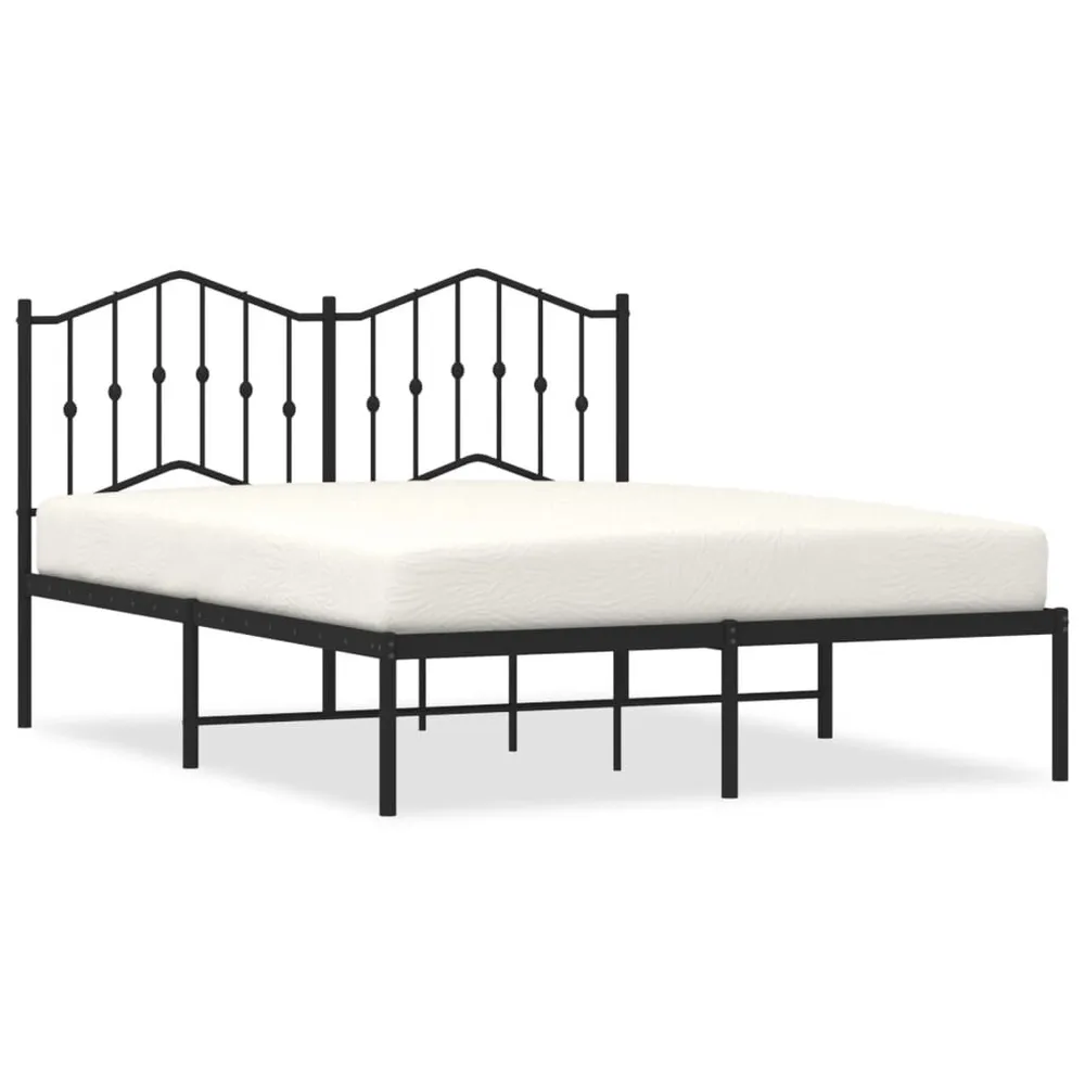 Estrutura de cama com cabeceira 140x190 cm metálico preto