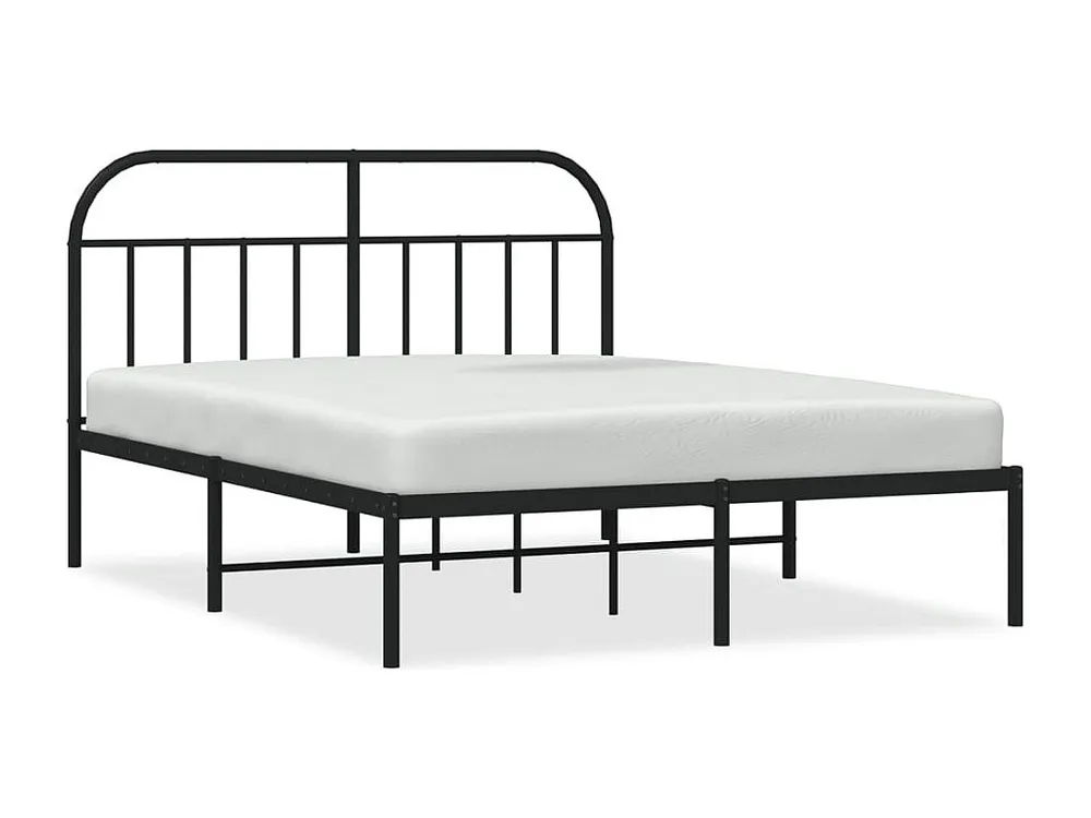 Estrutura de cama com cabeceira 140x190 cm metálico preto