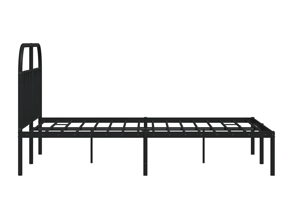Estrutura de cama com cabeceira 140x190 cm metálico preto