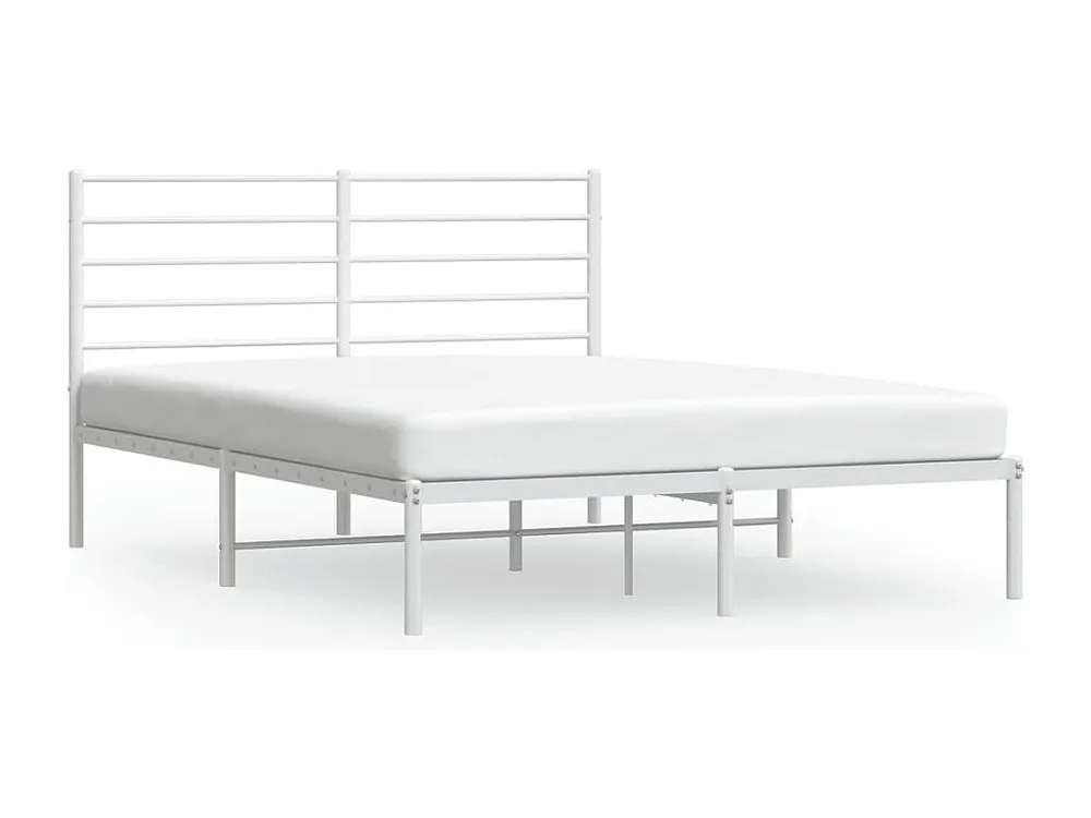 Estrutura de cama com cabeceira 140x190 cm metálico branco