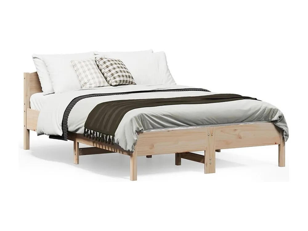Estrutura cama com cabeceira 140x190 cm pinho maciço