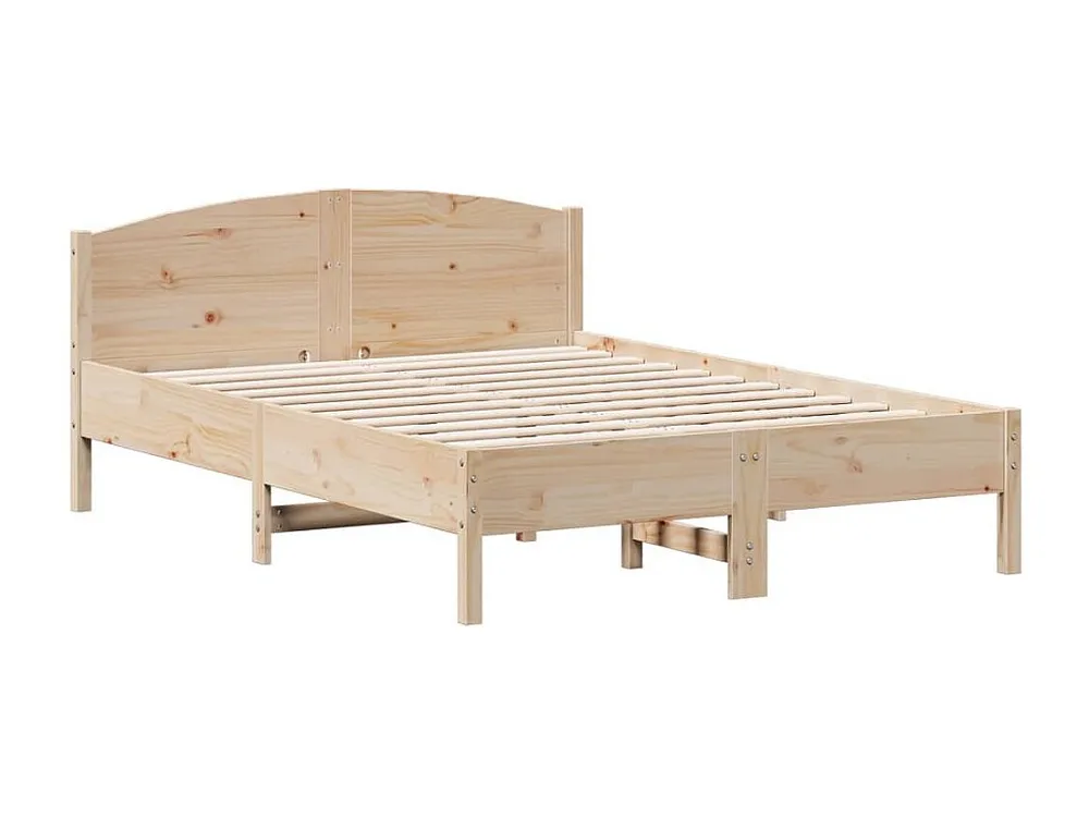 Estrutura cama com cabeceira 140x190 cm pinho maciço