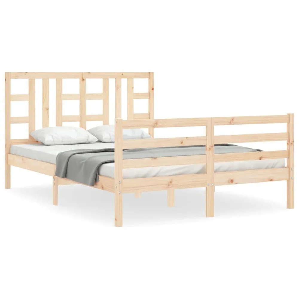 Estrutura de cama com cabeceira 140x200 cm madeira maciç