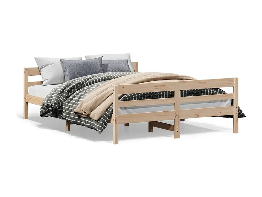 Estrutura de cama com cabeceira 140x200 cm pinho maciço
