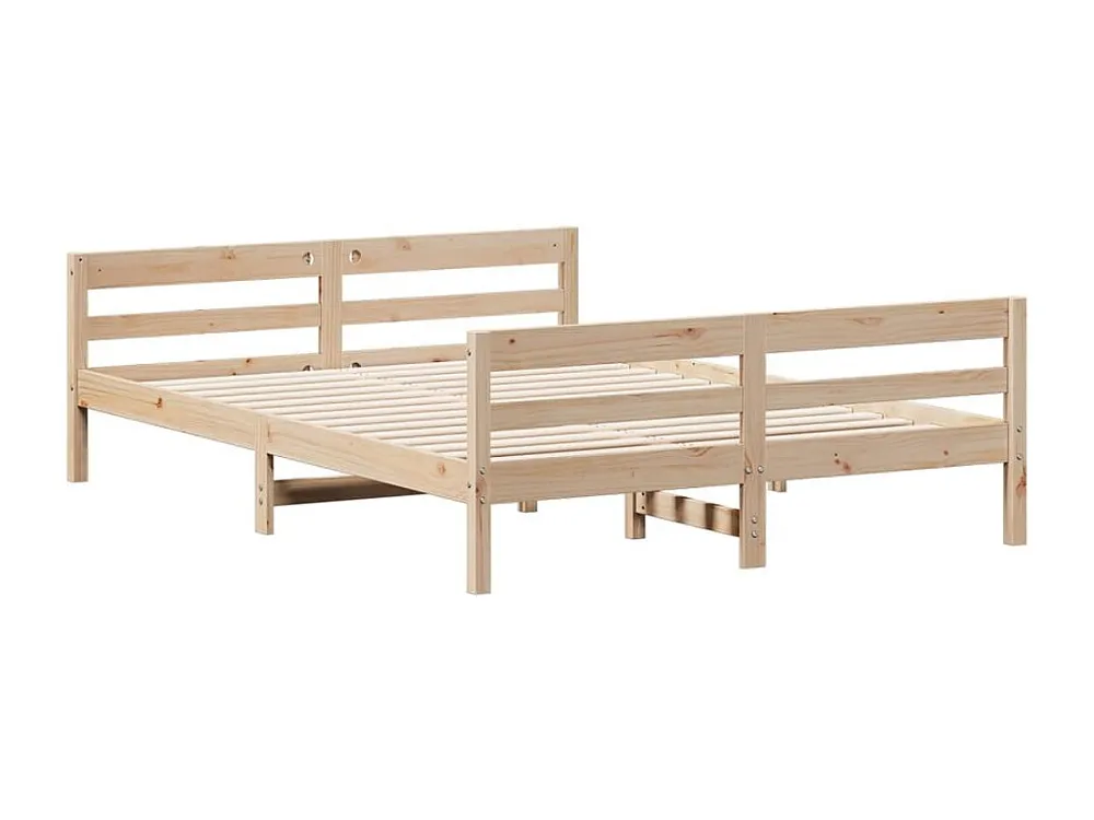Estrutura de cama com cabeceira 140x200 cm pinho maciço