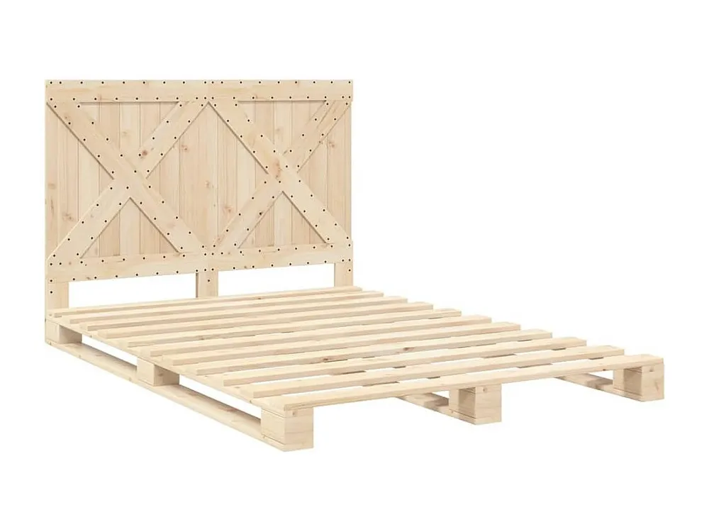 Estrutura de cama com cabeceira 140x200 cm pinho maciço