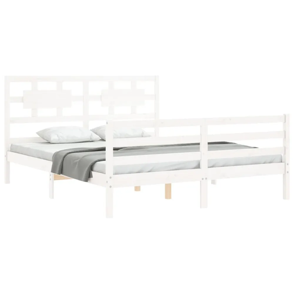 Estrutura de cama com cabeceira 160x200 cm madeira maciç
