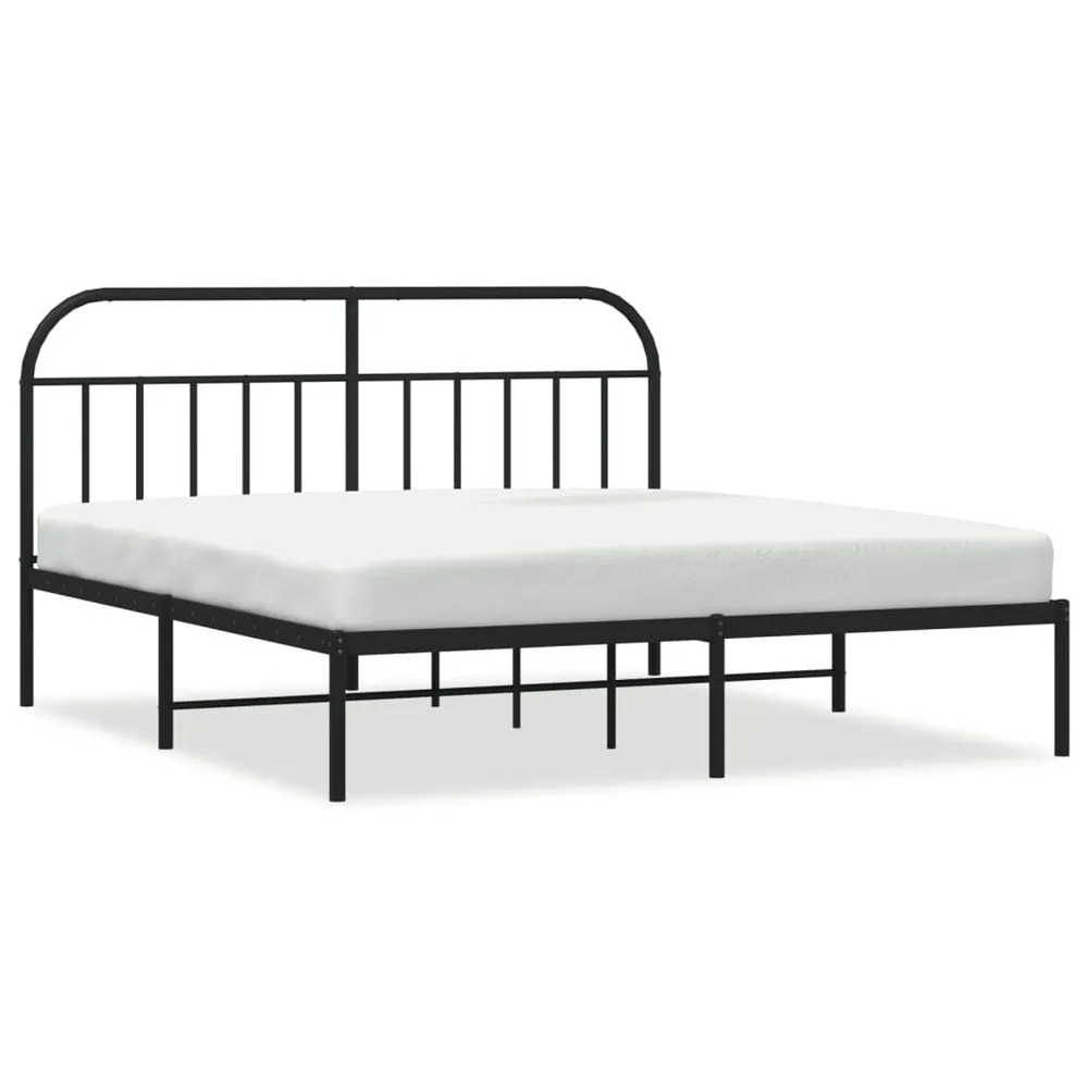 Estrutura de cama com cabeceira 160x200 cm metálico preto