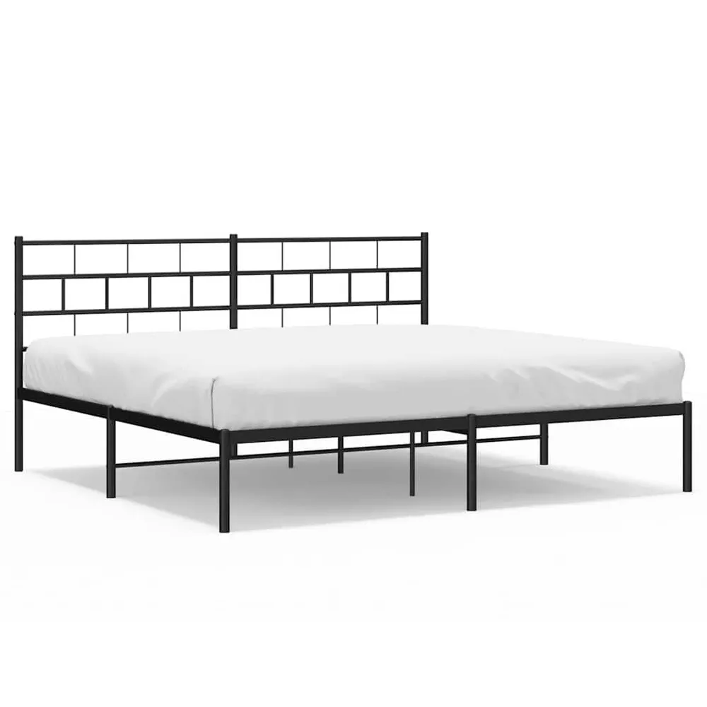 Estrutura de cama com cabeceira 193x203 cm metálico preto