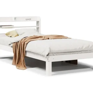 Estrutura cama com cabeceira 75x190 cm pinho maciço