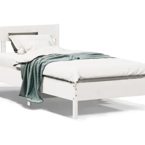 Estrutura cama com cabeceira 75x190 cm pinho maciço