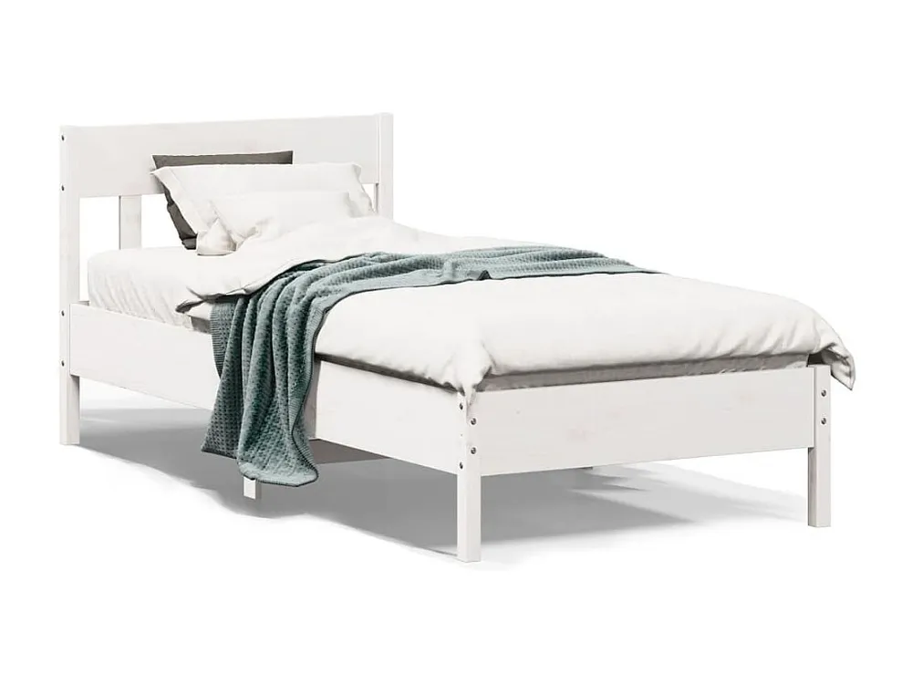 Estrutura cama com cabeceira 75x190 cm pinho maciço