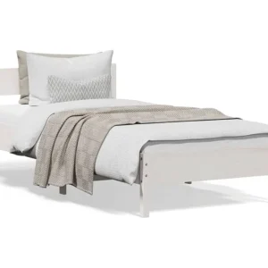 Estrutura cama com cabeceira 75x190 cm pinho maciço