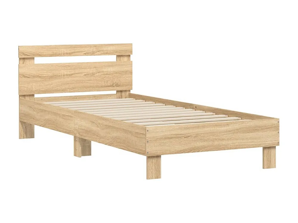 Estrutura cama com cabeceira derivados madeira carvalho sonoma