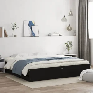 Estrutura de cama com gavetas 160x200 cm derivados madeira preto