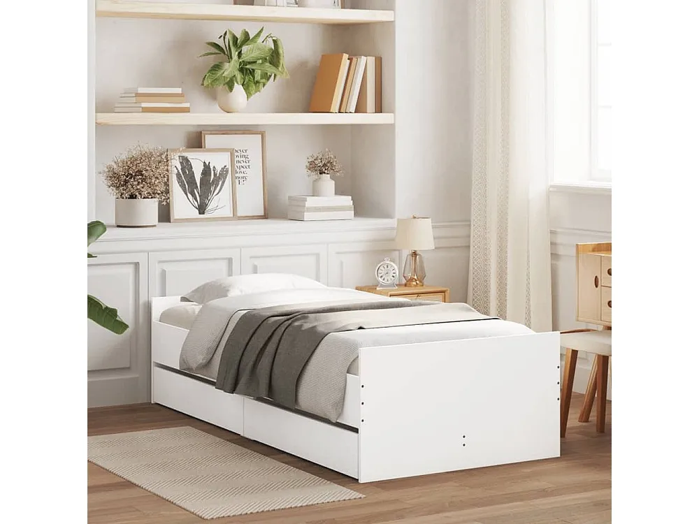 Estrutura de cama com gavetas 90x200 cm branco