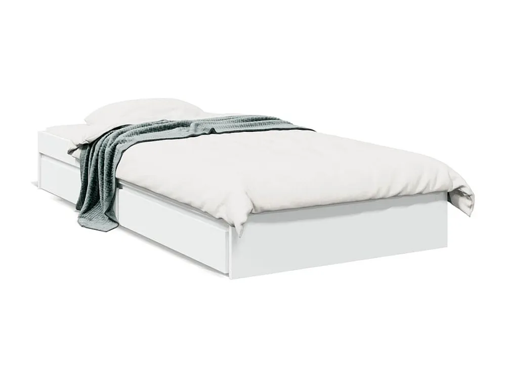 Estrutura de cama com gavetas 90x200 cm derivados madeira branco
