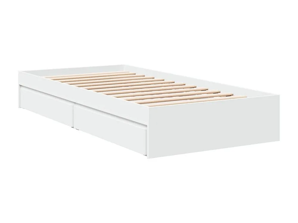 Estrutura de cama com gavetas 90x200 cm derivados madeira branco