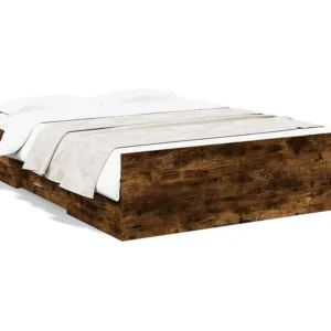 Estrutura de cama com gavetas derivados madeira carvalho fumado