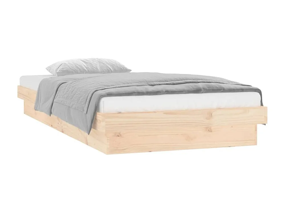 Estrutura de cama com luzes LED 90x200 cm madeira maciç