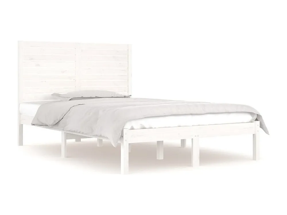 Estrutura de cama dupla pequena 120x190cm madeira maciço branco