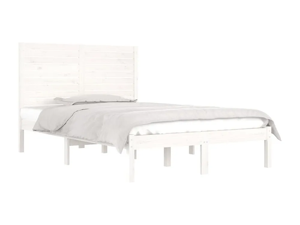 Estrutura de cama dupla pequena 120x190cm madeira maciço branco