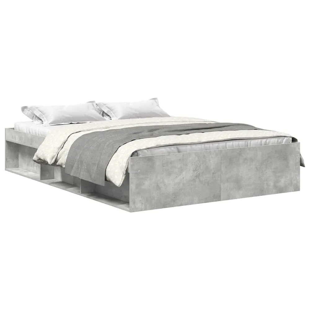 Estrutura de cama king 150x200 cm cinza cimento
